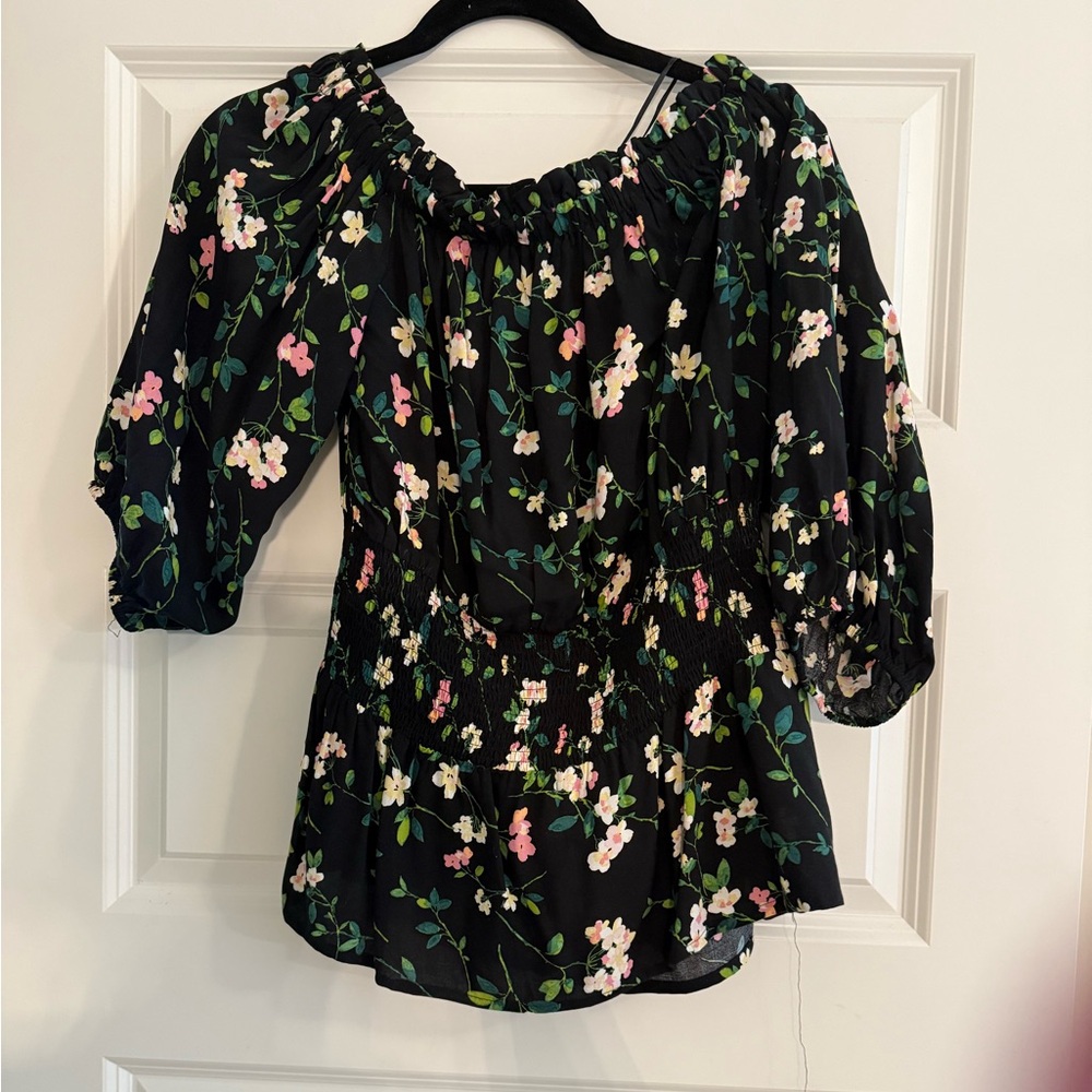Blossom Breeze Off-the-Shoulder Floral Top - Size L